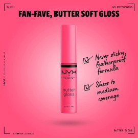 NYX PROFESSIONAL MAKEUP Butter Gloss, Non-Sticky Lip Gloss - Peaches & Cream (Pink Coral) NYX PROFESSIONAL MAKEUP Butter Gloss, Non-Sticky Lip Gloss - Peaches & Cream (Pink Coral)