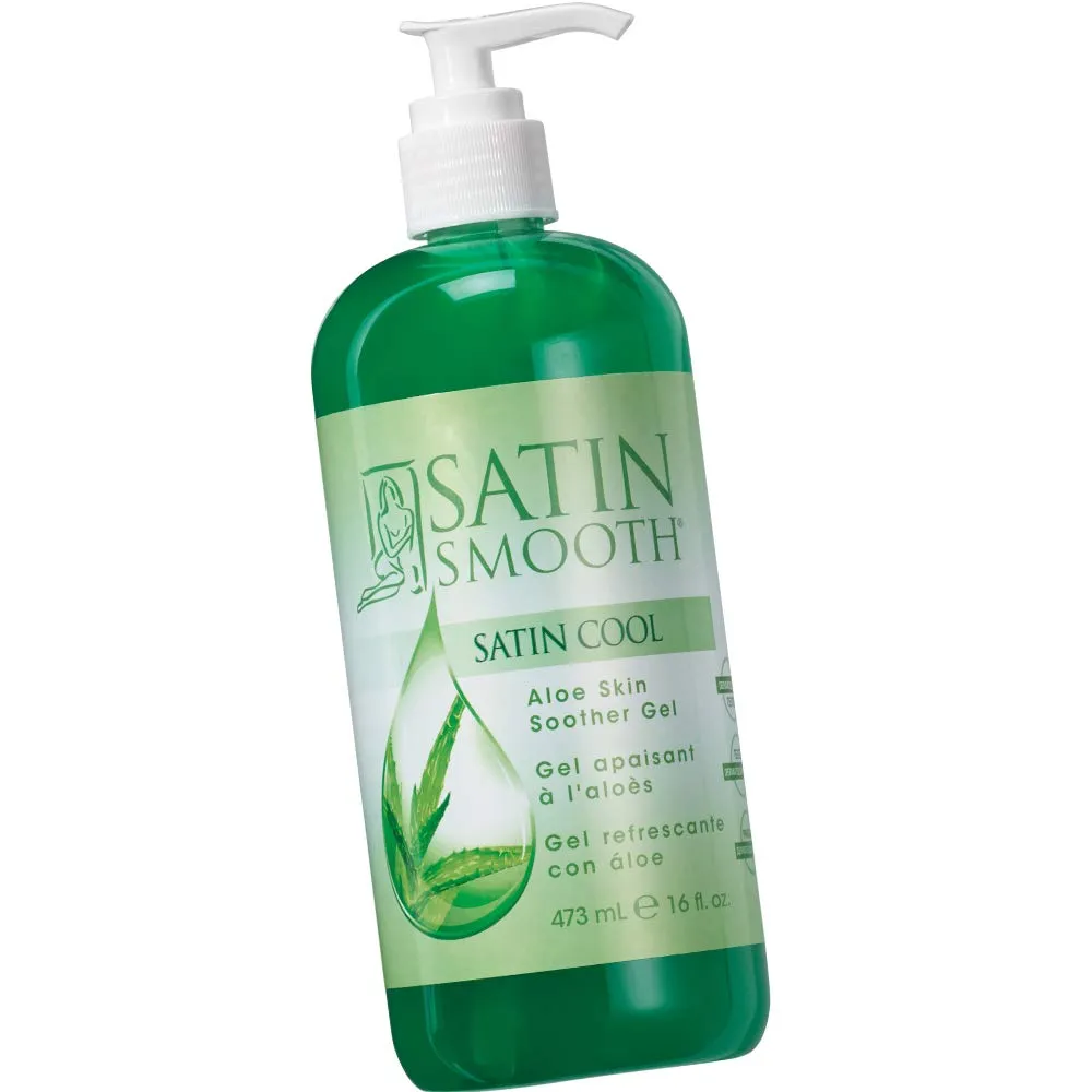 SATIN SMOOTH Aloe Vera Gel, Post-Wax Soothing Formula to Reduce Redness and Soothe Irritated Skin, Hydrating Care for Face, Body, and Hair, 16 fl oz. SATIN SMOOTH Aloe Vera Gel, Post-Wax Soothing Formula to Reduce Redness and Soothe Irritated Skin, Hydrating Care for Face, Body, and Hair, 16 fl oz.