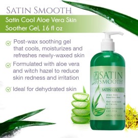 SATIN SMOOTH Aloe Vera Gel, Post-Wax Soothing Formula to Reduce Redness and Soothe Irritated Skin, Hydrating Care for Face, Body, and Hair, 16 fl oz. SATIN SMOOTH Aloe Vera Gel, Post-Wax Soothing Formula to Reduce Redness and Soothe Irritated Skin, Hydrating Care for Face, Body, and Hair, 16 fl oz.