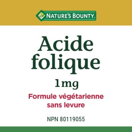 Nature\'s Bounty Folic Acid 1 mg 150 Tablets (Packaging May Vary) Nature\'s Bounty Folic Acid 1 mg 150 Tablets (Packaging May Vary)