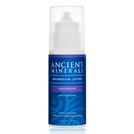 Ancient Minerals Magnesium Lotion Goodnight night cream contains melatonin with magnesium chloride and OptiMSM a topical nighttime moisturizing lotion(2.5oz)