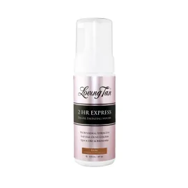 Loving Tan 2 HR Express Self Tanning Mousse, Dark - Streak Free, Natural, Professional Quality - 5+ Sunless Self Tanner Applications per Bottle, Cruelty Free, Naturally Derived DHA - 4 FL Oz