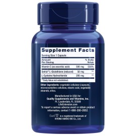 Life Extension Glutathione, Cysteine & C, 500 mg of Vitamin C, Powerful antioxidant Supplement to Support Liver Health, Gluten-Free, Non-GMO, 100 Capsules Life Extension Glutathione, Cysteine & C, 500 mg of Vitamin C, Powerful antioxidant Supplement to Support Liver Health, Gluten-Free, Non-GMO, 100 Capsules