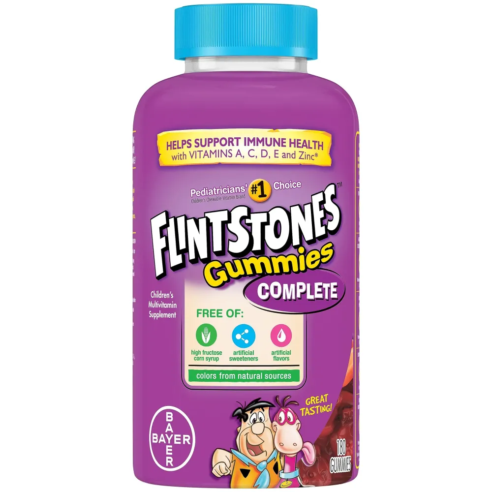 Flintstones Vitamins Complete Gummies, Kids Vitamins with Vitamin C for Toddlers and Children, Kids Multivitamin with Vitamin A, B6, B12, E & Zinc, 180 Count Flintstones Vitamins Complete Gummies, Kids Vitamins with Vitamin C for Toddlers and Children, Kids Multivitamin with Vitamin A, B6, B12, E & Zinc, 180 Count
