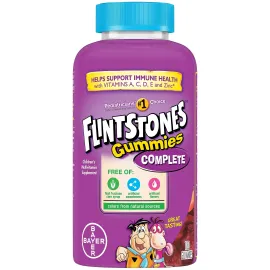 Flintstones Vitamins Complete Gummies, Kids Vitamins with Vitamin C for Toddlers and Children, Kids Multivitamin with Vitamin A, B6, B12, E & Zinc, 180 Count Flintstones Vitamins Complete Gummies, Kids Vitamins with Vitamin C for Toddlers and Children, Kids Multivitamin with Vitamin A, B6, B12, E & Zinc, 180 Count