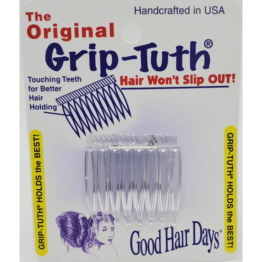 Good Hair Days Grip-Tuth Combs - Set Of 2 Hair Side Combs - Hair Combs For All Types Of Hair - Decorative & Hair Styling Women Accessories (Clear, 1   Wide) Good Hair Days Grip-Tuth Combs - Set Of 2 Hair Side Combs - Hair Combs For All Types Of Hair - Decorative & Hair Styling Women Accessories (Clear, 1   Wide)