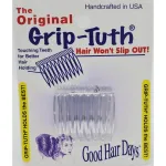 Good Hair Days Grip-Tuth Combs - Set Of 2 Hair Side Combs - Hair Combs For All Types Of Hair - Decorative & Hair Styling Women Accessories (Clear, 1   Wide)