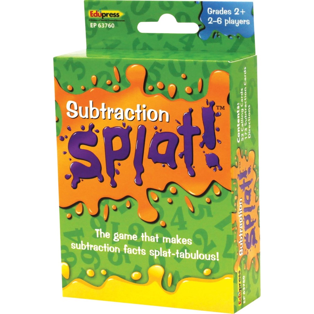 Edupress Math Splat Game: Subtraction Grades 2+ (EP63760) , 3.5 H x 5.625 L x 2.25 W Edupress Math Splat Game: Subtraction Grades 2+ (EP63760) , 3.5 H x 5.625 L x 2.25 W