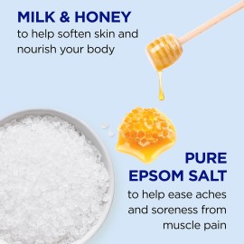 Dr Teal\'s Epsom Salt Magnesium Soak, Soften & Nourish with Milk and Honey, 3 lbs