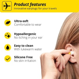 Alpine FlyFit - Earplugs for Pressure Relief & Preventing Ear Pain While Flying - Airplane Travel Essentials - Comfortable Reusable Hypoallergenic Earplugs with Ultra Soft Filter Alpine FlyFit - Earplugs for Pressure Relief & Preventing Ear Pain While Flying - Airplane Travel Essentials - Comfortable Reusable Hypoallergenic Earplugs with Ultra Soft Filter