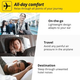 Alpine FlyFit - Earplugs for Pressure Relief & Preventing Ear Pain While Flying - Airplane Travel Essentials - Comfortable Reusable Hypoallergenic Earplugs with Ultra Soft Filter Alpine FlyFit - Earplugs for Pressure Relief & Preventing Ear Pain While Flying - Airplane Travel Essentials - Comfortable Reusable Hypoallergenic Earplugs with Ultra Soft Filter
