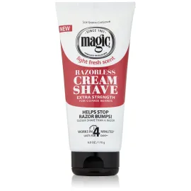 SoftSheen-Carson Magic Razorless Shaving Cream, Hair Removal Cream for Body Hair, Extra Strength Depilatory Cream, Works in 4 Minutes for Coarse Hair, 6 oz