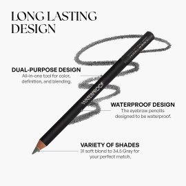 Sorme Natural Definitive Waterproof Eyebrow Pencil 0.04 oz | Smudgeproof Soft Gray Eye Brow Pencil | Dual Purpose Brow Pencil and Brush Combo | High Definition Waterproof Eyebrow Makeup
