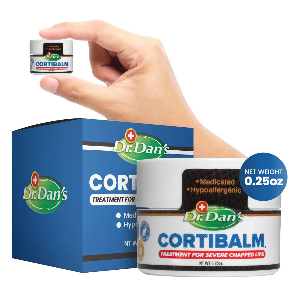 Dr. Dan\'s Cortibalm Jar - 1 Pack - for Dry Cracked Lips - Healing Lip Balm Jar for Severely Chapped Lips - Designed for Men, Women and Children - Dr. Dan\'s Cortibalm Jar - 1 Pack - for Dry Cracked Lips - Healing Lip Balm Jar for Severely Chapped Lips - Designed for Men, Women and Children -