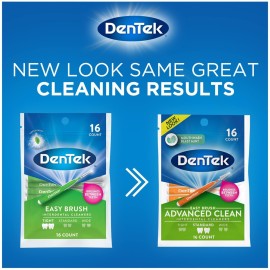 DenTek Easy Brush Advanced Clean Interdental Cleaners, Standard, 16 Count, 6 Pack DenTek Easy Brush Advanced Clean Interdental Cleaners, Standard, 16 Count, 6 Pack