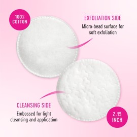 Swisspers Premium Exfoliating Rounds, 2 Distinct Raised Textured Surface, Cotton Facial Pads, 80 Count Re-closable Bag Swisspers Premium Exfoliating Rounds, 2 Distinct Raised Textured Surface, Cotton Facial Pads, 80 Count Re-closable Bag
