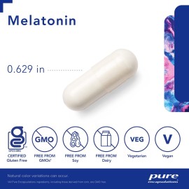 Pure Encapsulations Melatonin 3 mg - Antioxidant Supplement to Support Natural Sleeping & Relief of Occasional Sleeplessness - for Natural Sleep Support* - 180 Capsules Pure Encapsulations Melatonin 3 mg - Antioxidant Supplement to Support Natural Sleeping & Relief of Occasional Sleeplessness - for Natural Sleep Support* - 180 Capsules