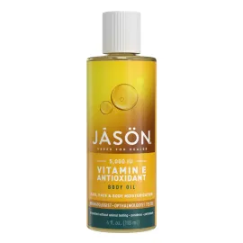 JASON Vitamin E 5,000 IU Moisturizing Body Oil, For Hair, Face, and Body, 4 Fluid Ounces