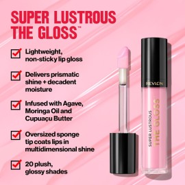 Revlon Super Lustrous Lip Gloss, Non-Sticky, Hydrating, High Shine Finish, 215 Super Natural, 0.13 oz Revlon Super Lustrous Lip Gloss, Non-Sticky, Hydrating, High Shine Finish, 215 Super Natural, 0.13 oz