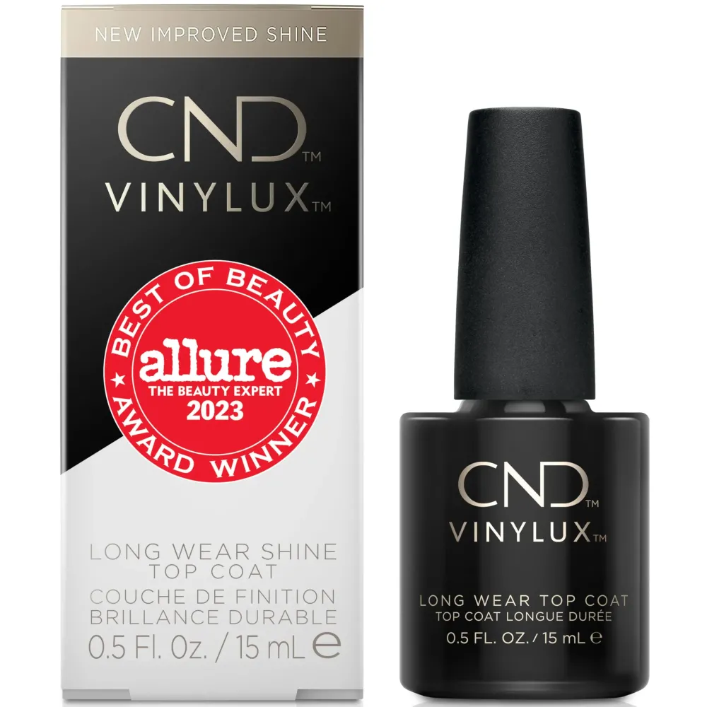 CND Vinylux Long Wear Shine Top Coat, Quick Drying Formula, Easy to Remove, 0.5 Fl Oz