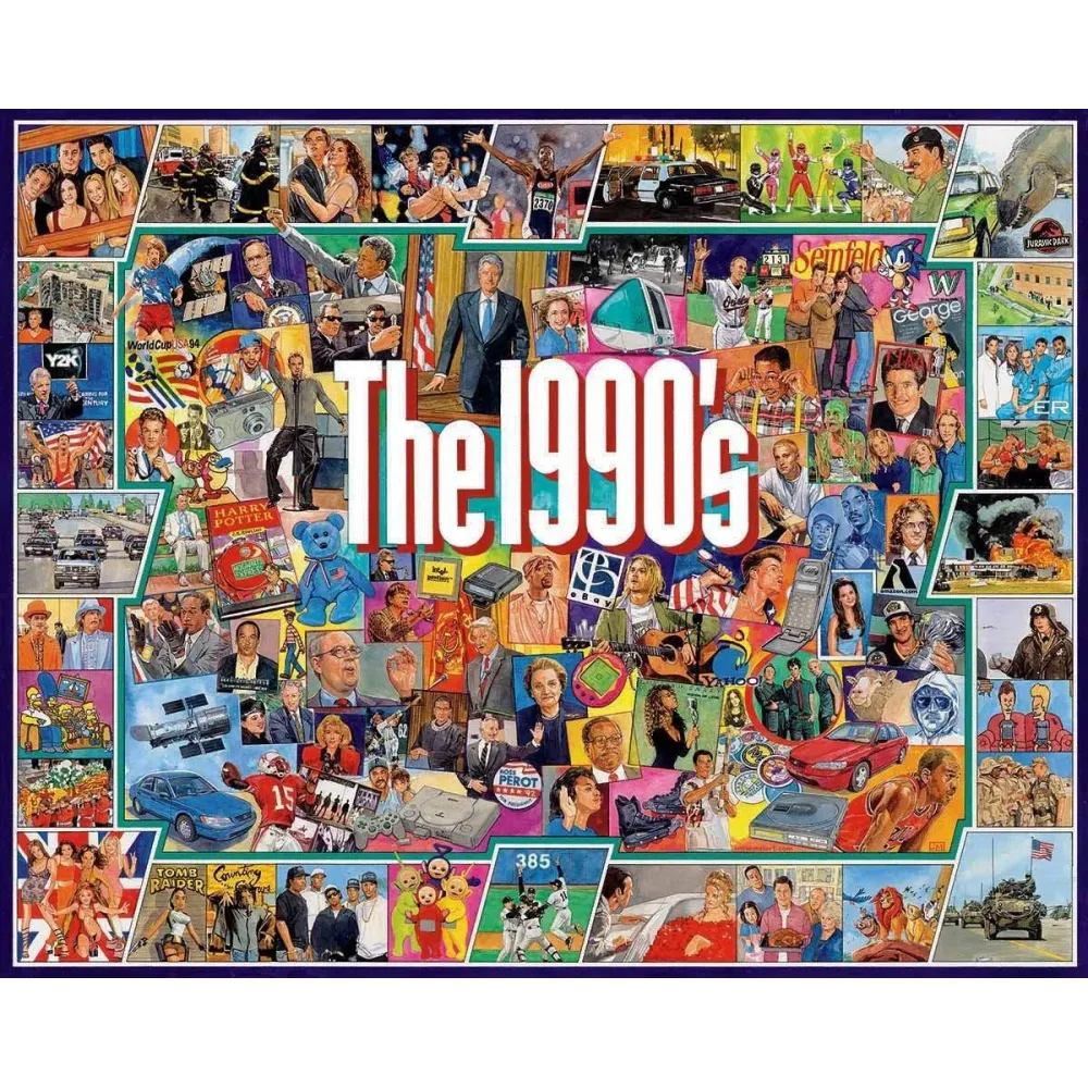 White Mountain Puzzles The 1990s - 1000 Piece Jigsaw Puzzle White Mountain Puzzles The 1990s - 1000 Piece Jigsaw Puzzle