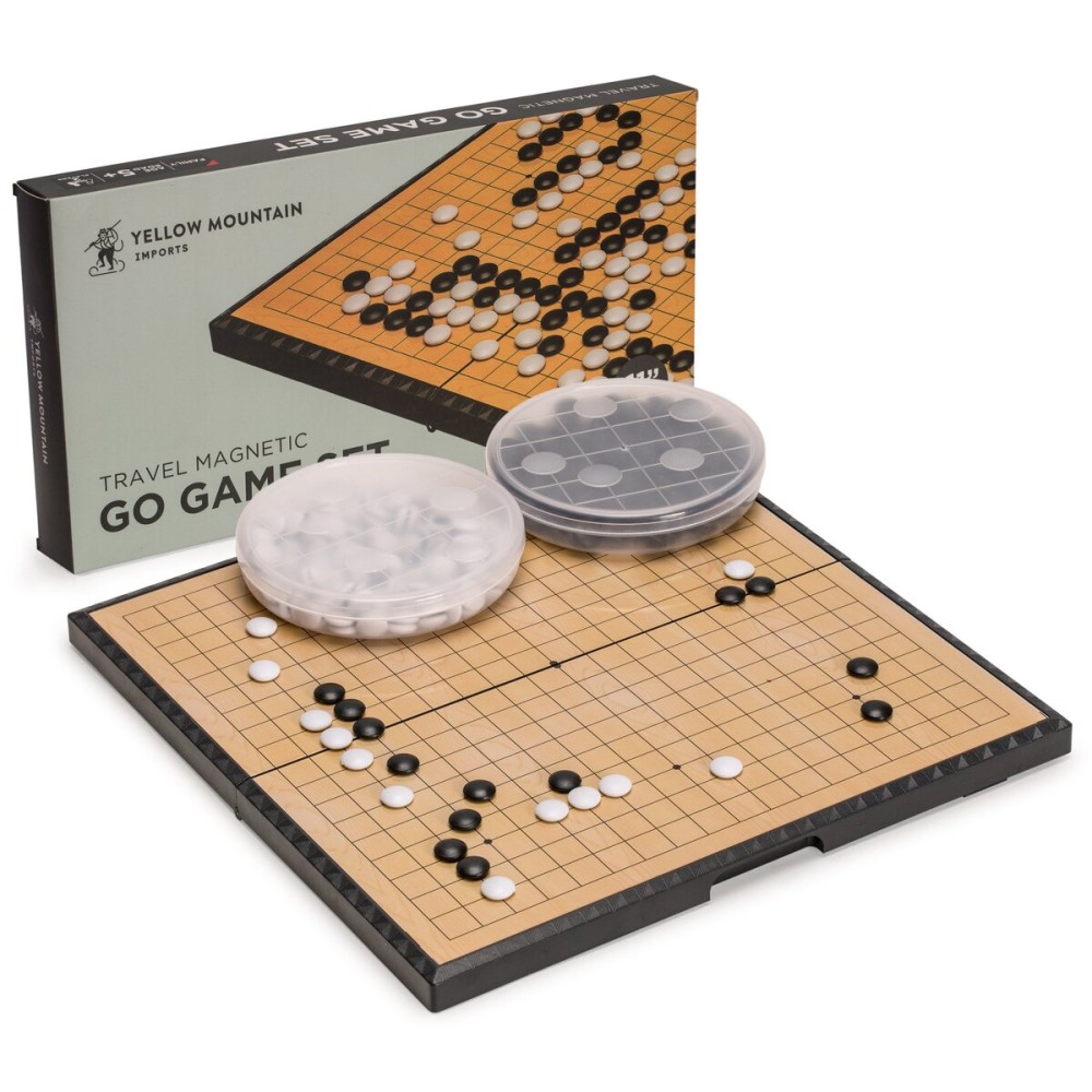 Yellow Mountain Imports Magnetic Go Game Set with Single Convex Magnetic Plastic Stones and Go Board, 11-inch Yellow Mountain Imports Magnetic Go Game Set with Single Convex Magnetic Plastic Stones and Go Board, 11-inch