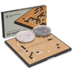 Yellow Mountain Imports Magnetic Go Game Set with Single Convex Magnetic Plastic Stones and Go Board, 11-inch