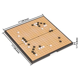 Yellow Mountain Imports Magnetic Go Game Set with Single Convex Magnetic Plastic Stones and Go Board, 11-inch Yellow Mountain Imports Magnetic Go Game Set with Single Convex Magnetic Plastic Stones and Go Board, 11-inch