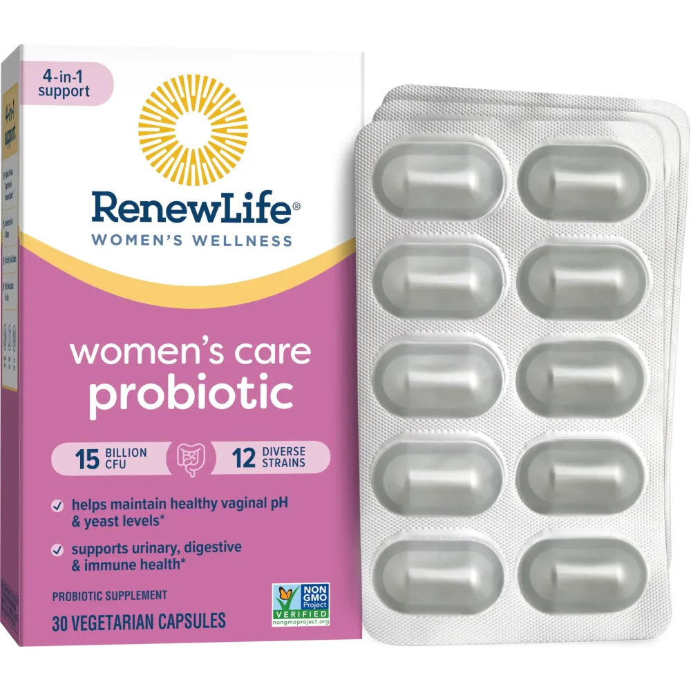 Renew Life Women\'s Probiotic Capsules, Supports pH Balance for Women, Vaginal, Urinary, Digestive and Immune Health, L. Rhamnosus GG, Dairy, Soy and Gluten-Free, 15 Billion CFU - 30 Ct Renew Life Women\'s Probiotic Capsules, Supports pH Balance for Women, Vaginal, Urinary, Digestive and Immune Health, L. Rhamnosus GG, Dairy, Soy and Gluten-Free, 15 Billion CFU - 30 Ct