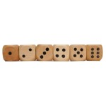 WE Games Wooden Dice Set with Rounded Corners - Pack of 6 Bulk Dice with Cloth Bag, 16mm Dice, Black Pips for Board Games, Gaming Dice Sets, Standard 6 Sided Dice Set for Adults