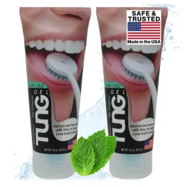 Tung Tongue Gel | Fresh Mint Tongue Cleaning Paste | Bad Breath and Halitosis | Mouth Odor Eliminator | Use with Tongue Brushes & Scrapers | Made in America (2 Pack) Tung Tongue Gel | Fresh Mint Tongue Cleaning Paste | Bad Breath and Halitosis | Mouth Odor Eliminator | Use with Tongue Brushes & Scrapers | Made in America (2 Pack)