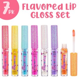 7pc Fruity Flavored Lip Gloss Set - Lip Gloss in Assorted Fruity Flavors, Non Toxic Makeup for Kids & Teens 7pc Fruity Flavored Lip Gloss Set - Lip Gloss in Assorted Fruity Flavors, Non Toxic Makeup for Kids & Teens