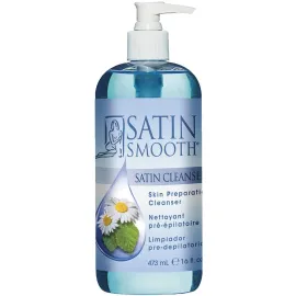 SATIN SMOOTH Pre Wax Cleanser - Antiseptic Formula for Pre Wax Hair Removal Skin Prep, Deep Cleansing & Irritation-Free Waxing, AfterWax Care, 16 oz