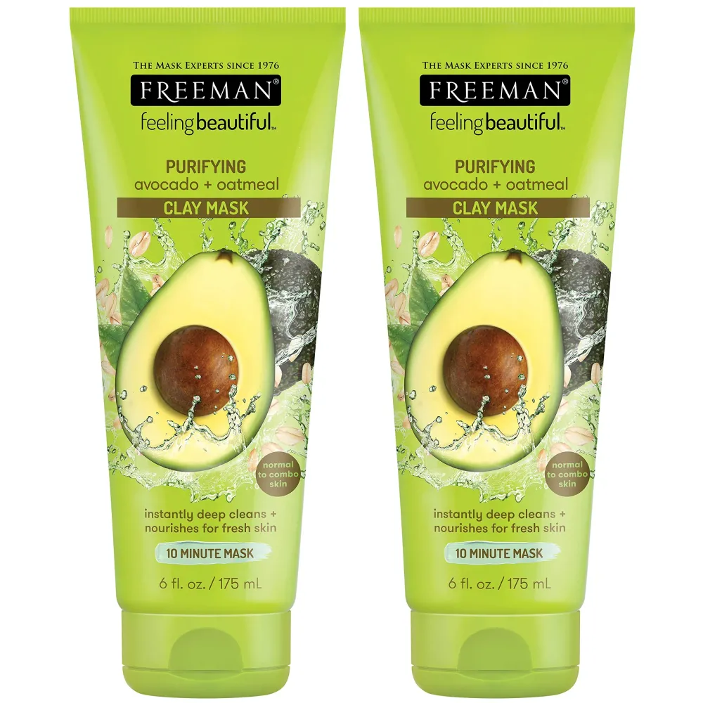 Freeman Feeling Beautiful Facial Clay Masque Avocado & Oatmeal 6 oz (Pack of 2) Freeman Feeling Beautiful Facial Clay Masque Avocado & Oatmeal 6 oz (Pack of 2)