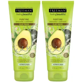 Freeman Feeling Beautiful Facial Clay Masque Avocado & Oatmeal 6 oz (Pack of 2) Freeman Feeling Beautiful Facial Clay Masque Avocado & Oatmeal 6 oz (Pack of 2)