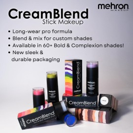 Mehron Makeup CreamBlend Stick | Face Paint, Body Paint, & Foundation Cream Makeup | Perfect for Halloween .75 oz (21 g) (White) Mehron Makeup CreamBlend Stick | Face Paint, Body Paint, & Foundation Cream Makeup | Perfect for Halloween .75 oz (21 g) (White)