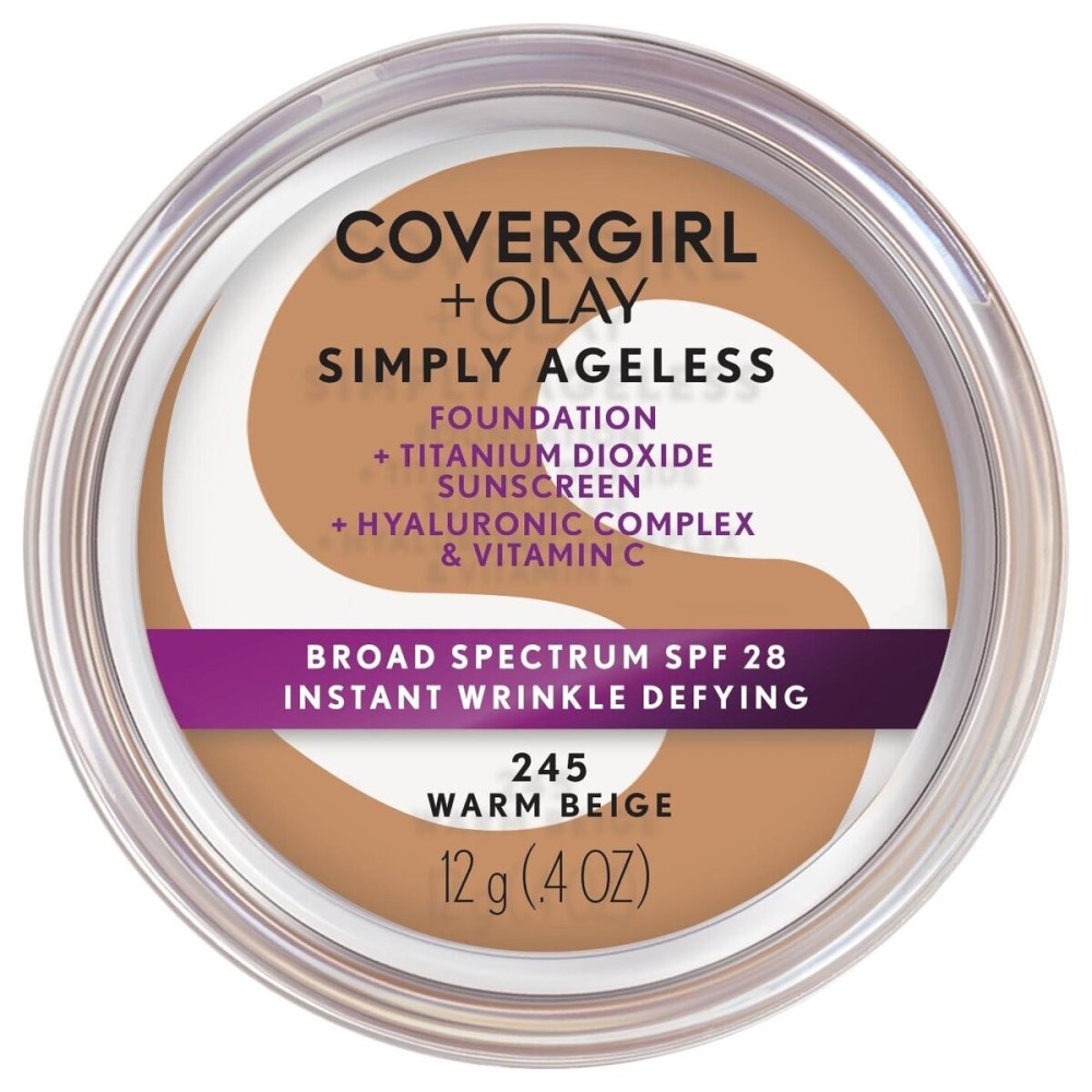 Covergirl Simply Ageless Instant Wrinkle Defying Foundation, 245 Warm Beige, 0.4 Oz (Packaging May Vary) Covergirl Simply Ageless Instant Wrinkle Defying Foundation, 245 Warm Beige, 0.4 Oz (Packaging May Vary)