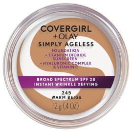 Covergirl Simply Ageless Instant Wrinkle Defying Foundation, 245 Warm Beige, 0.4 Oz (Packaging May Vary) Covergirl Simply Ageless Instant Wrinkle Defying Foundation, 245 Warm Beige, 0.4 Oz (Packaging May Vary)
