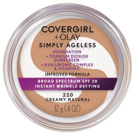 COVERGIRL & Olay Simply Ageless Instant Wrinkle-Defying Foundation, Creamy Natural 0.44 Fl Oz (Pack of 1) COVERGIRL & Olay Simply Ageless Instant Wrinkle-Defying Foundation, Creamy Natural 0.44 Fl Oz (Pack of 1)