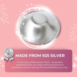 SILVERETTE The Original Silver Nursing Cups, Nipple Covers for Breastfeeding Essentials, Pure 925 Silver Nipple Shields for Breastfeeding Newborn, Lightweight Nursing Cups, Regular Size SILVERETTE The Original Silver Nursing Cups, Nipple Covers for Breastfeeding Essentials, Pure 925 Silver Nipple Shields for Breastfeeding Newborn, Lightweight Nursing Cups, Regular Size