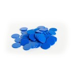 Plastic Counters: Blue Color Gaming Tokens (Hard Colored Plastic Coins, Markers and Discs for Bingo Chips, Tiddly Winks, Checkers, and Other Board Game Playing Pieces) | 50 Pieces