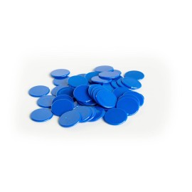 Plastic Counters: Blue Color Gaming Tokens (Hard Colored Plastic Coins, Markers and Discs for Bingo Chips, Tiddly Winks, Checkers, and Other Board Game Playing Pieces) | 50 Pieces Plastic Counters: Blue Color Gaming Tokens (Hard Colored Plastic Coins, Markers and Discs for Bingo Chips, Tiddly Winks, Checkers, and Other Board Game Playing Pieces) | 50 Pieces