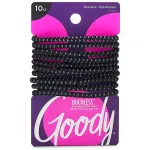 Goody Ouchless No Slip Hair Ties, 10 Ct, Black, 4MM Rubber Bands, SlideProof, Pain-Free Styling Accessories for Women & Men, Made for Long-Lasting Braids, Ponytails & More, All Hair Types