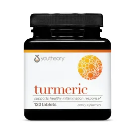 Youtheory Turmeric Advanced - 450 mg Turmeric Supplement - with 15 mg Black Pepper & 300 mg Olive Leaf Extract - Curcumin Joint Support* - Soy, Dairy & Gluten Free - 120 Vegetarian Tablets