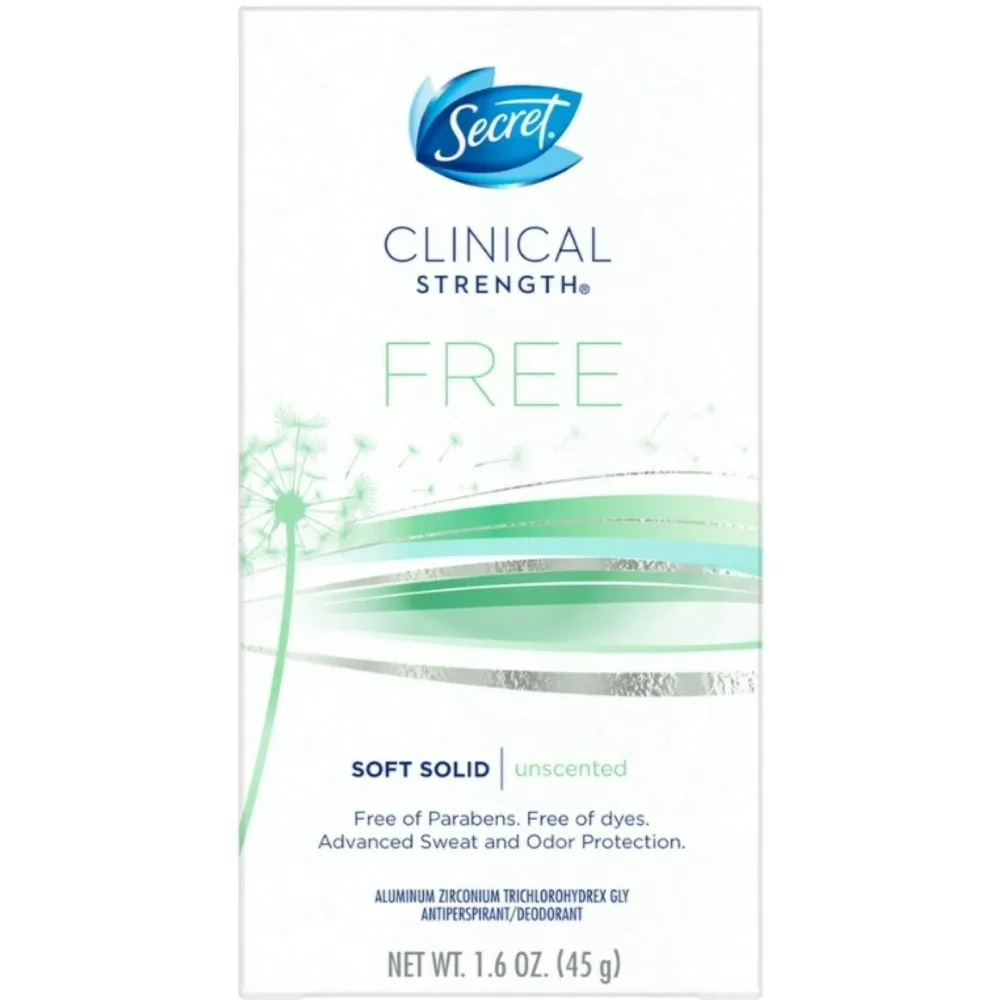 Secret Clinical Strength Soft Solid Sensitive Unscented Deodorant, 1.6 oz (Pack of 3) Secret Clinical Strength Soft Solid Sensitive Unscented Deodorant, 1.6 oz (Pack of 3)
