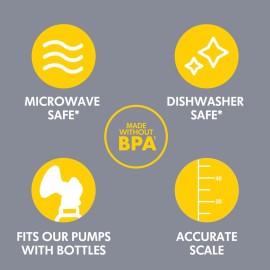 Medela Breast Milk Collection and Storage Bottles, BPA Free, 6 Pack, 5 Ounces, Compatible with Medela Breast Pumps Medela Breast Milk Collection and Storage Bottles, BPA Free, 6 Pack, 5 Ounces, Compatible with Medela Breast Pumps