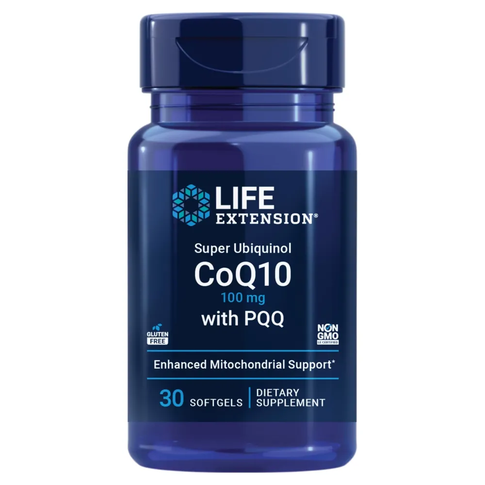 Life Extension Super Ubiquinol CoQ10 with PQQ, CoQ10, PQQ, shilajit, heart health, cellular energy support, 8x better absorption, gluten-free, 100 mg, 30 softgels Life Extension Super Ubiquinol CoQ10 with PQQ, CoQ10, PQQ, shilajit, heart health, cellular energy support, 8x better absorption, gluten-free, 100 mg, 30 softgels
