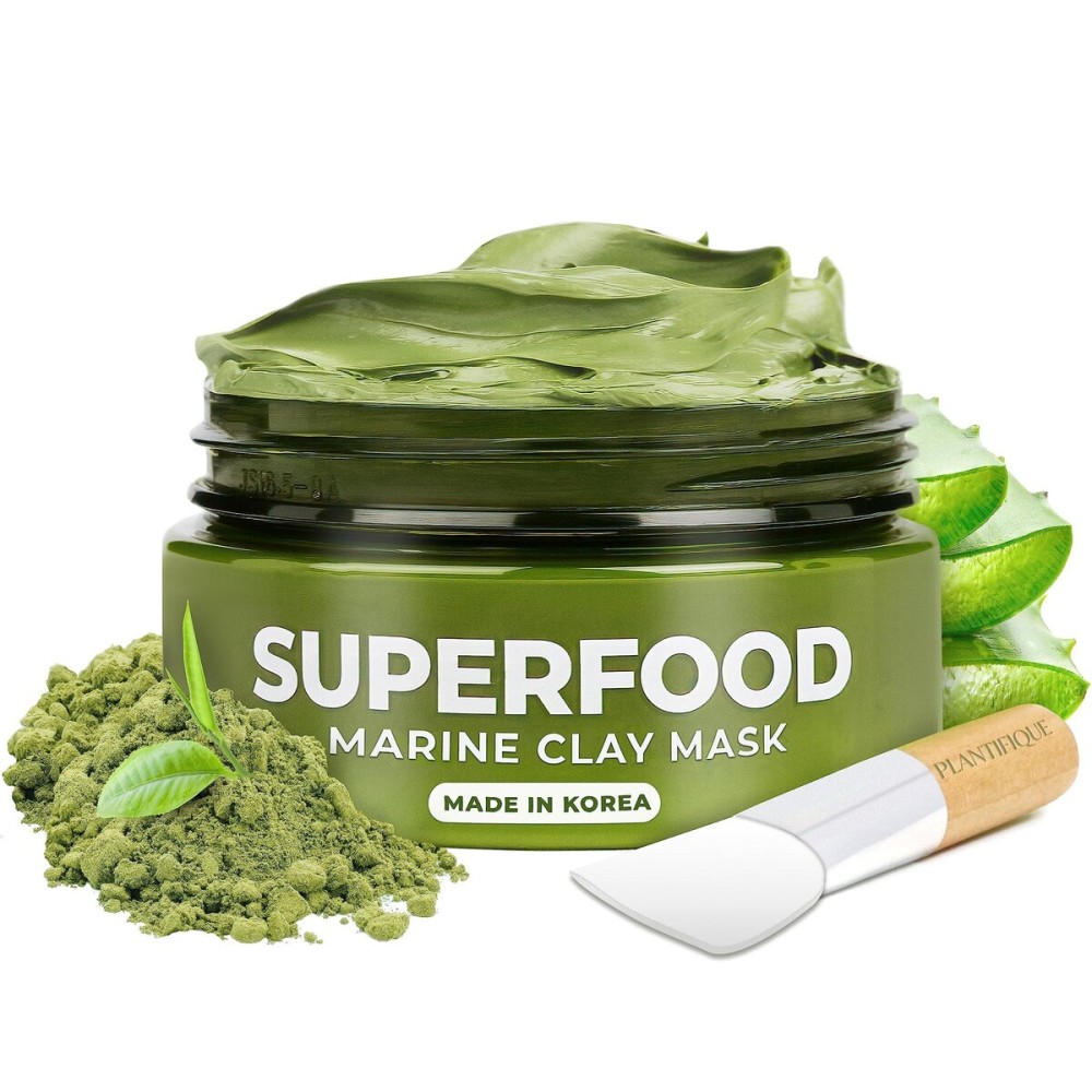 PLANTIFIQUE Korean Skin Care Detox Face Mask with Avocado & Superfoods - Hydrating Clay Mud Mask Dermatologist Tested for Face and Body - Vegan Skincare 3.4 Oz/100ml PLANTIFIQUE Korean Skin Care Detox Face Mask with Avocado & Superfoods - Hydrating Clay Mud Mask Dermatologist Tested for Face and Body - Vegan Skincare 3.4 Oz/100ml