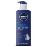NIVEA MEN Maximum Hydration 48-Hour Moisture Body Lotion for Dry Skin, Aloe Vera Lotion for Men, 3-in-1 Body, Face and Hands, Dermatologically-Tested, 16.9 Fl Oz Bottle