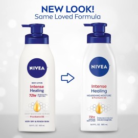 NIVEA Intense Healing Body Lotion for Dry Skin, 72-Hour Moisturizing Lotion with Deep Nourishing Serum and Provitamin B5, 16.9 Fl Oz Pump Bottle NIVEA Intense Healing Body Lotion for Dry Skin, 72-Hour Moisturizing Lotion with Deep Nourishing Serum and Provitamin B5, 16.9 Fl Oz Pump Bottle